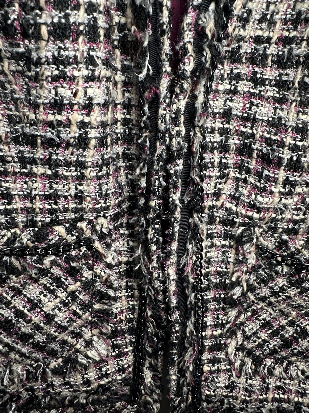 White House Black Market Black White and Plum Tweed Blazer - Picture 6 of 11